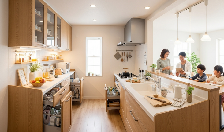 一条工務店のワイドカウンター 収納で叶える理想のキッチン