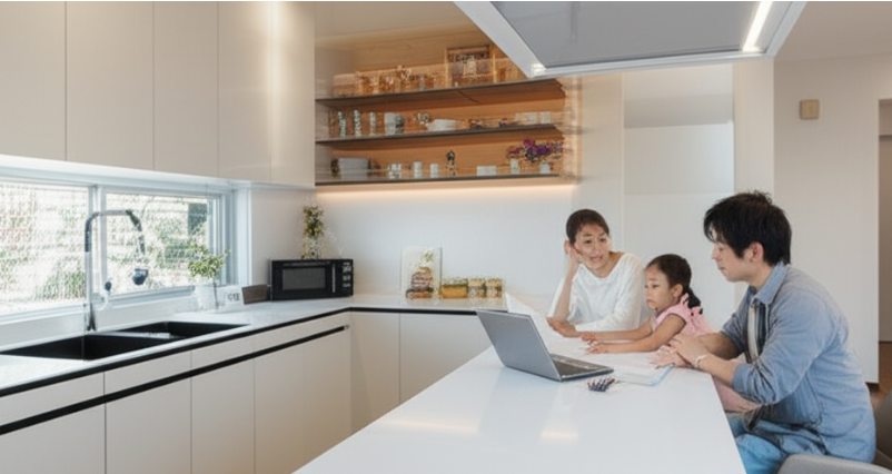 一条工務店のグレイスキッチンの飾り棚で理想の住まいを実現する方法